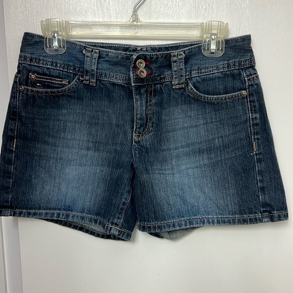 Tommy Hilfiger Jean shorts,  distressed markings, Sz 2, 4 1/2” inseam - Picture 1 of 9